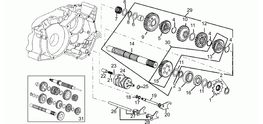 Driven shaft - 6 GEARS