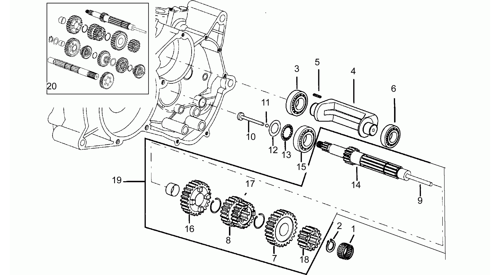 Primary gear shaft