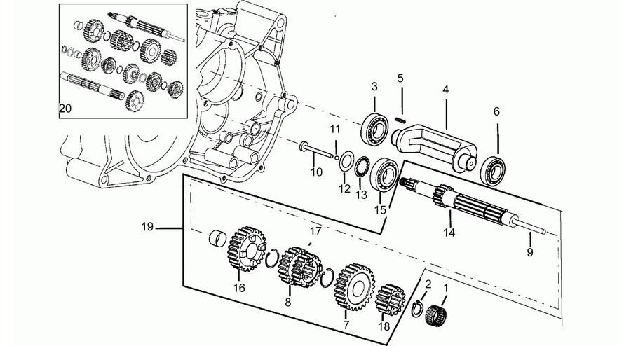 Primary gear shaft