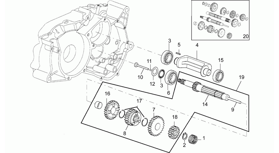 Primary gear shaft 5 Speed