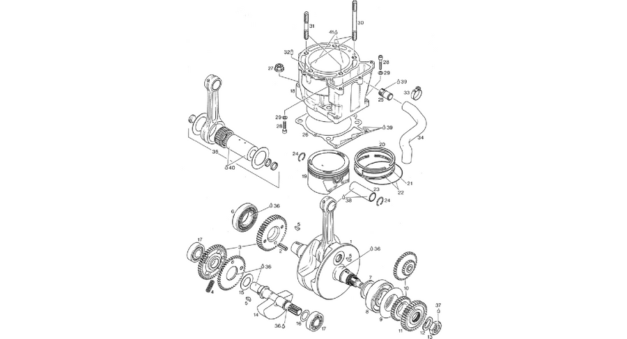 Drive shaft - Cylinder - Piston N>S