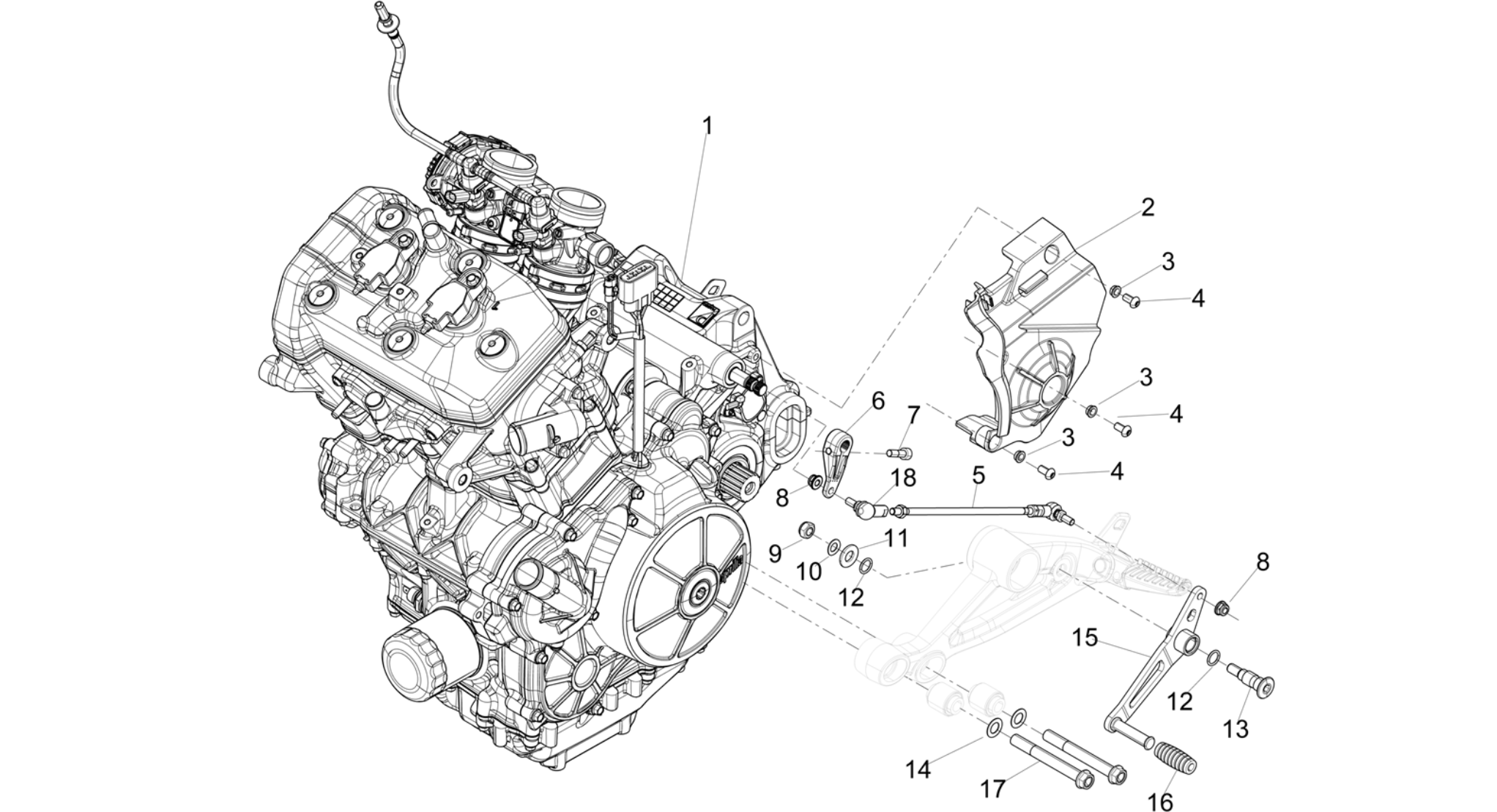 Engine-Completing part-Lever
