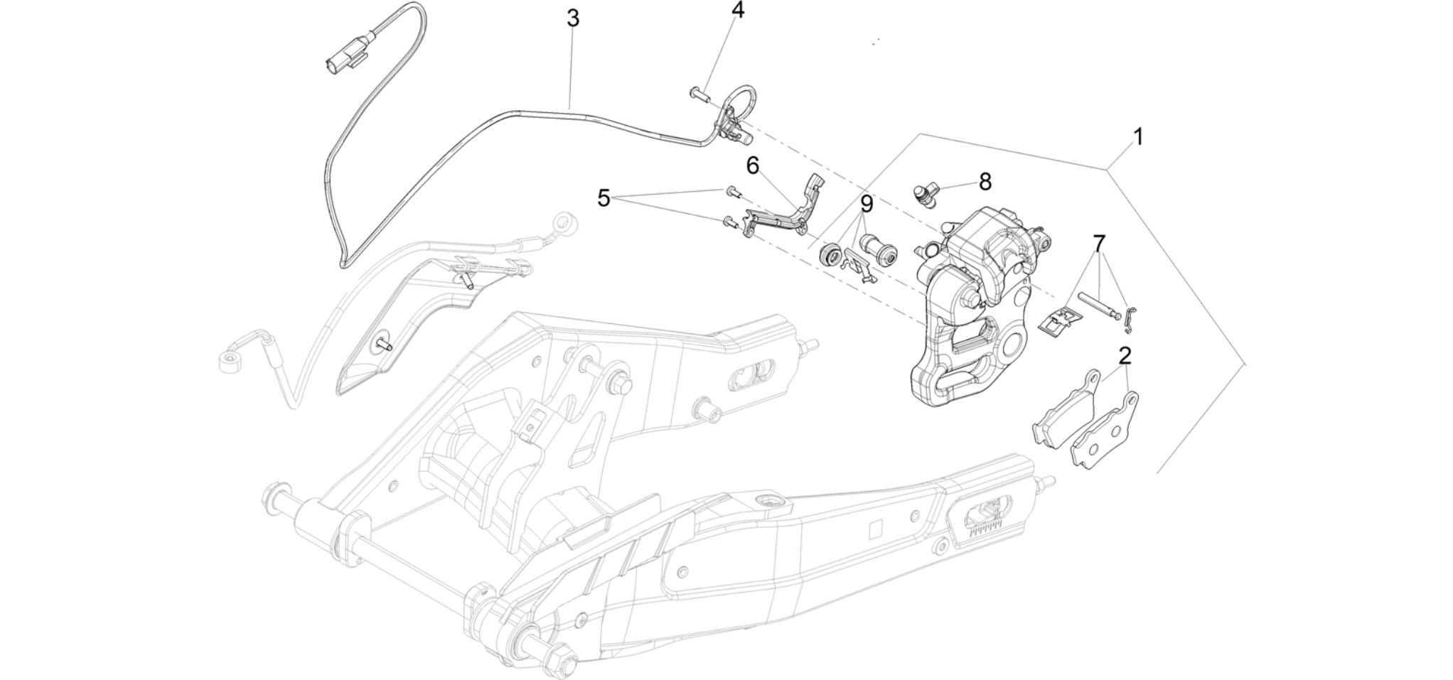 Rear brake caliper