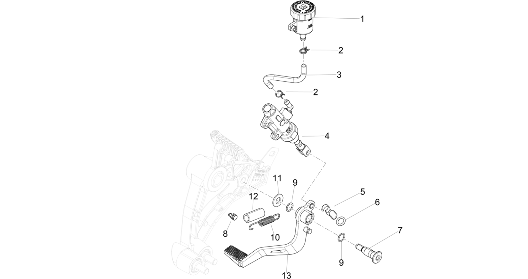 Rear master cylinder