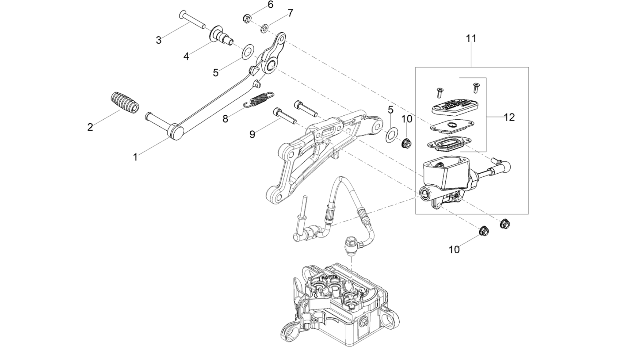 Rear master cylinder