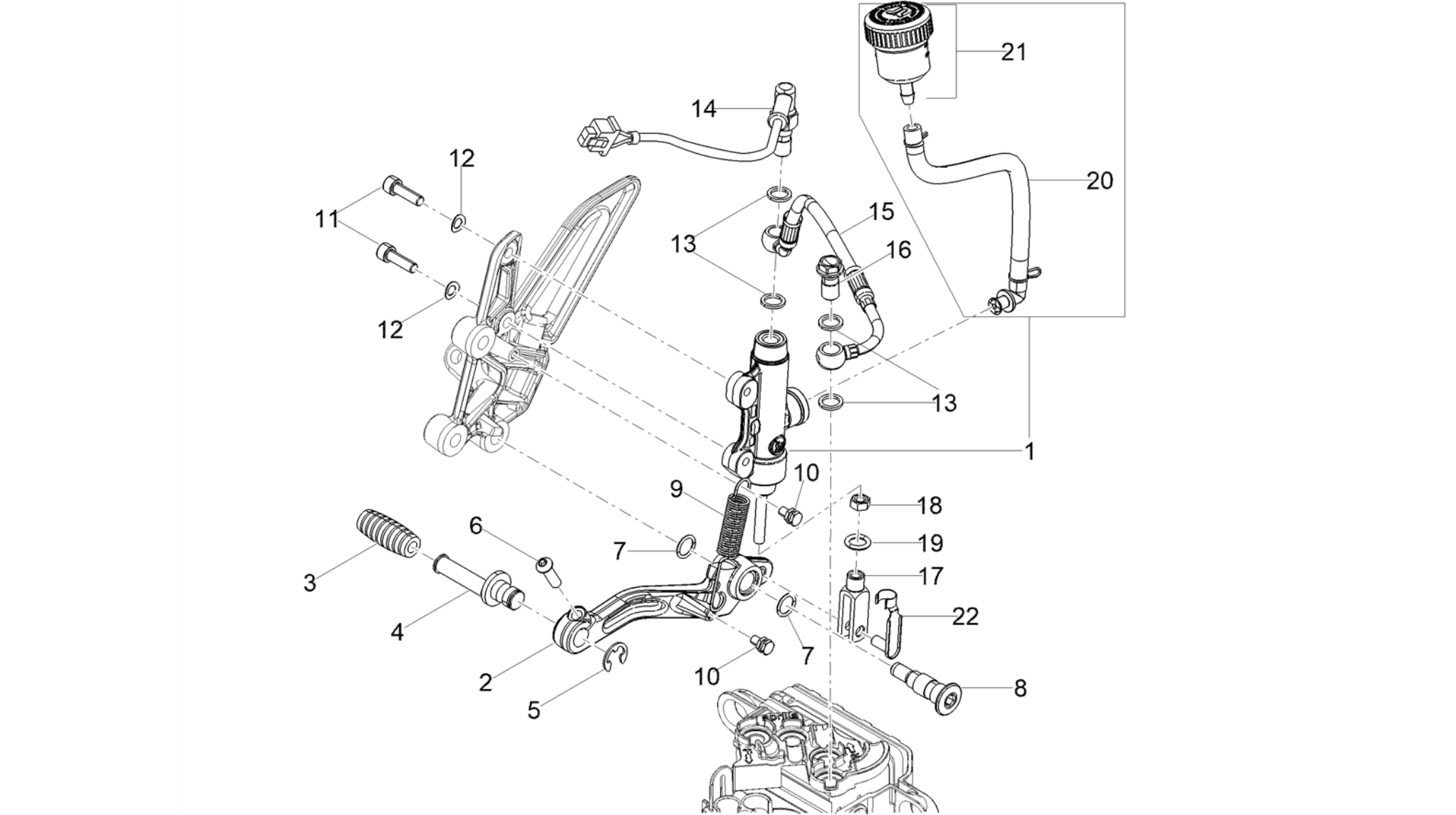 Rear master cylinder
