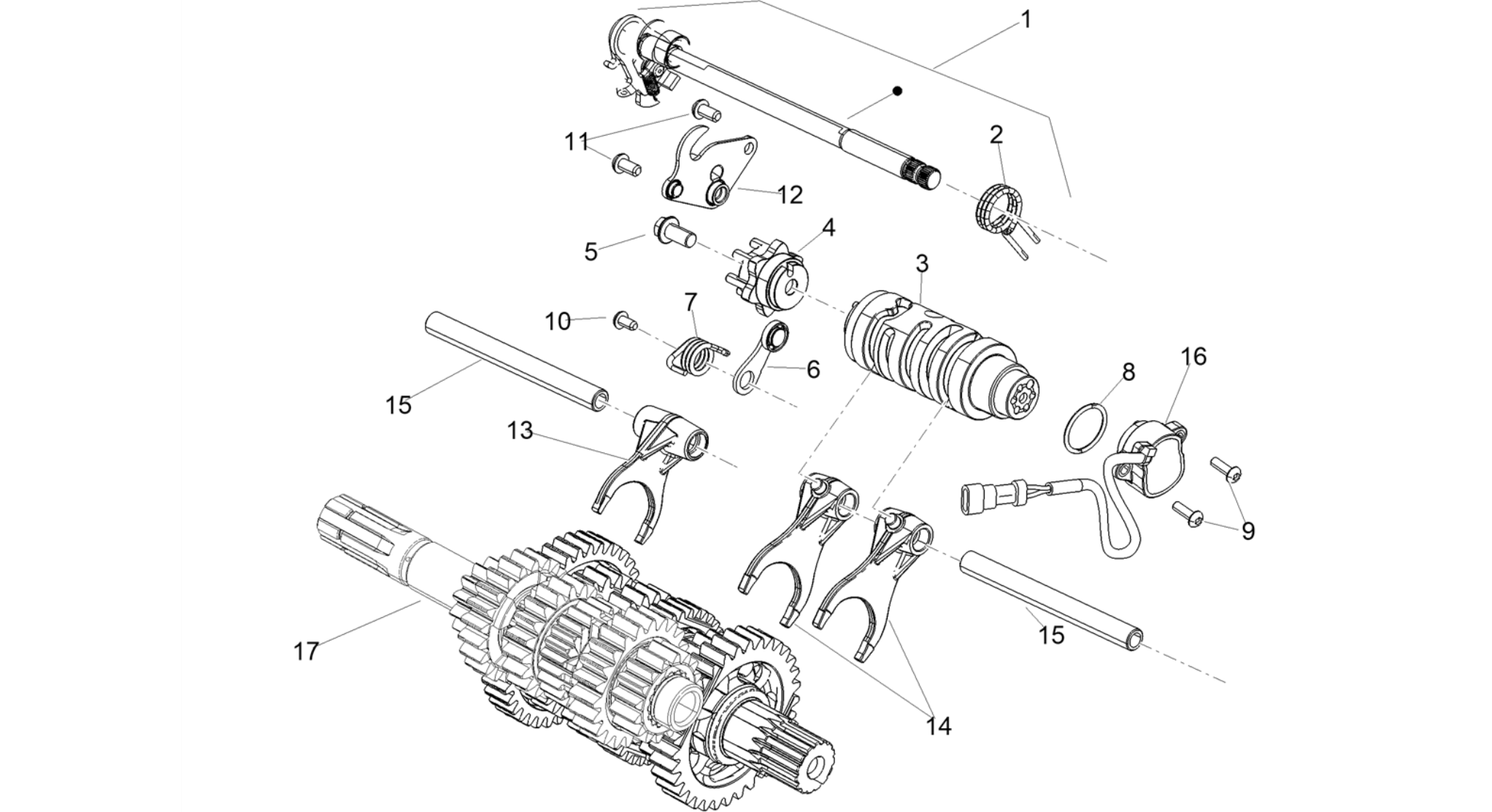 Gear box / Selector / Shift cam