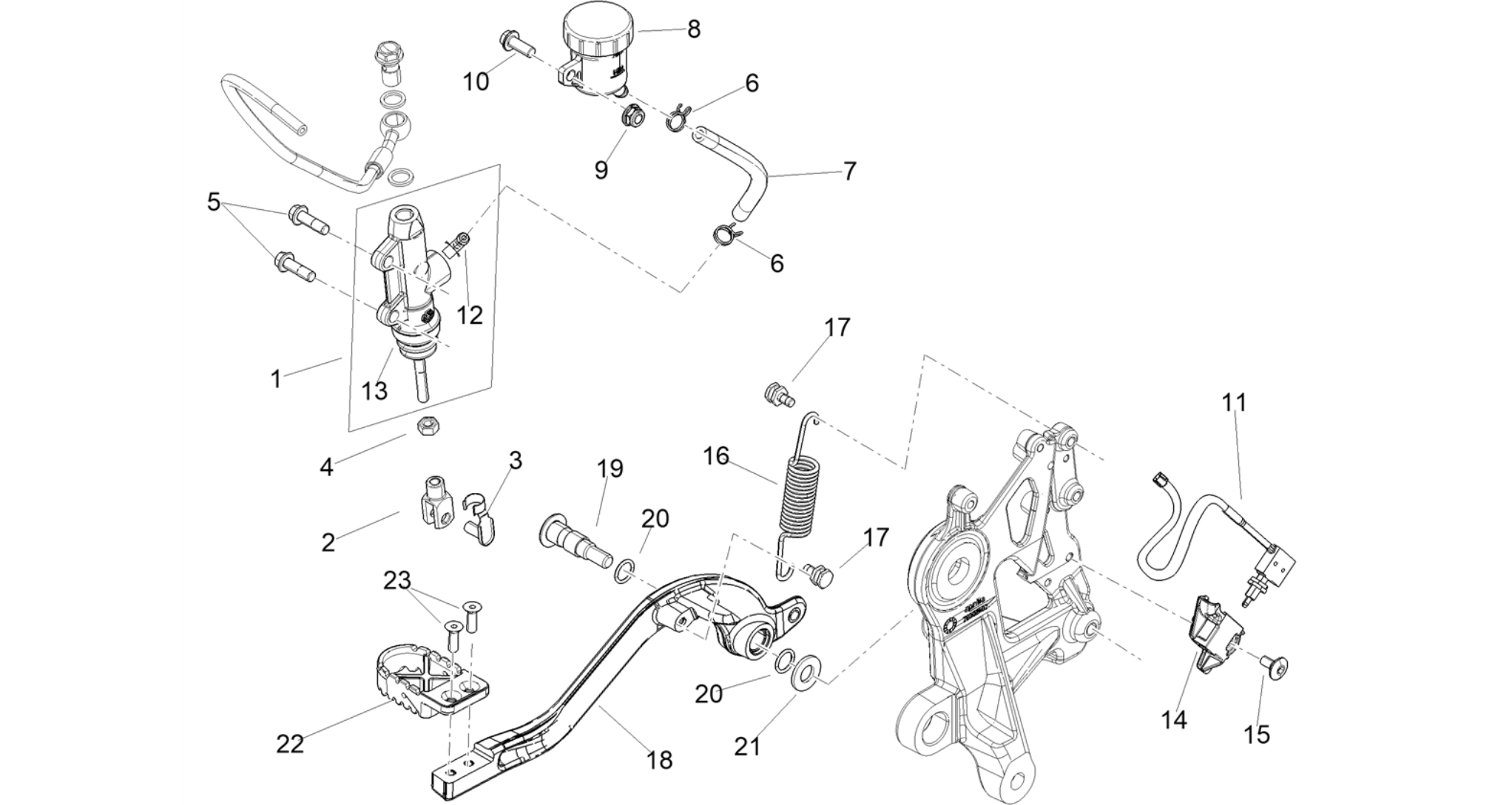 Rear master cylinder