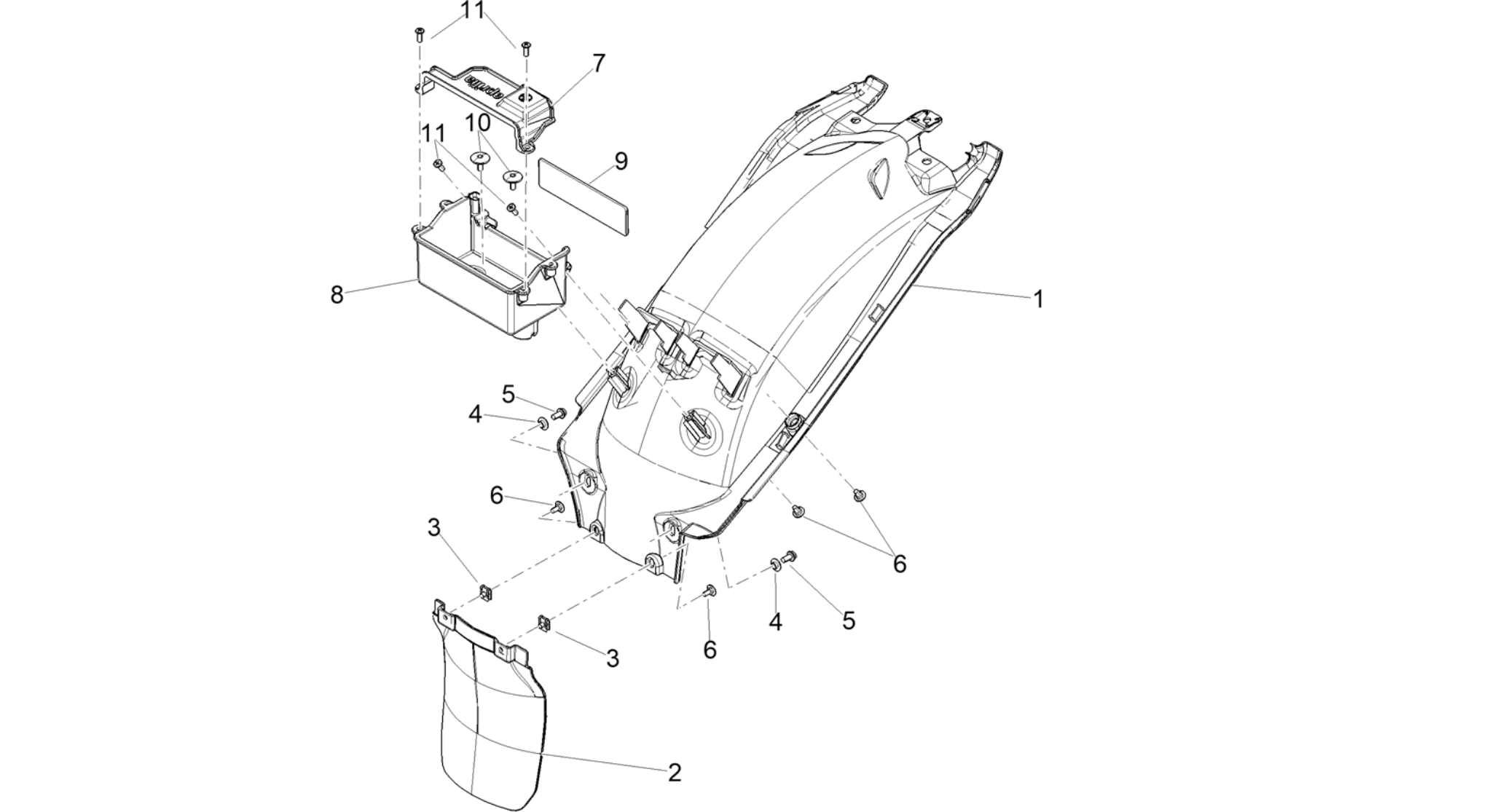 Rear mudguard