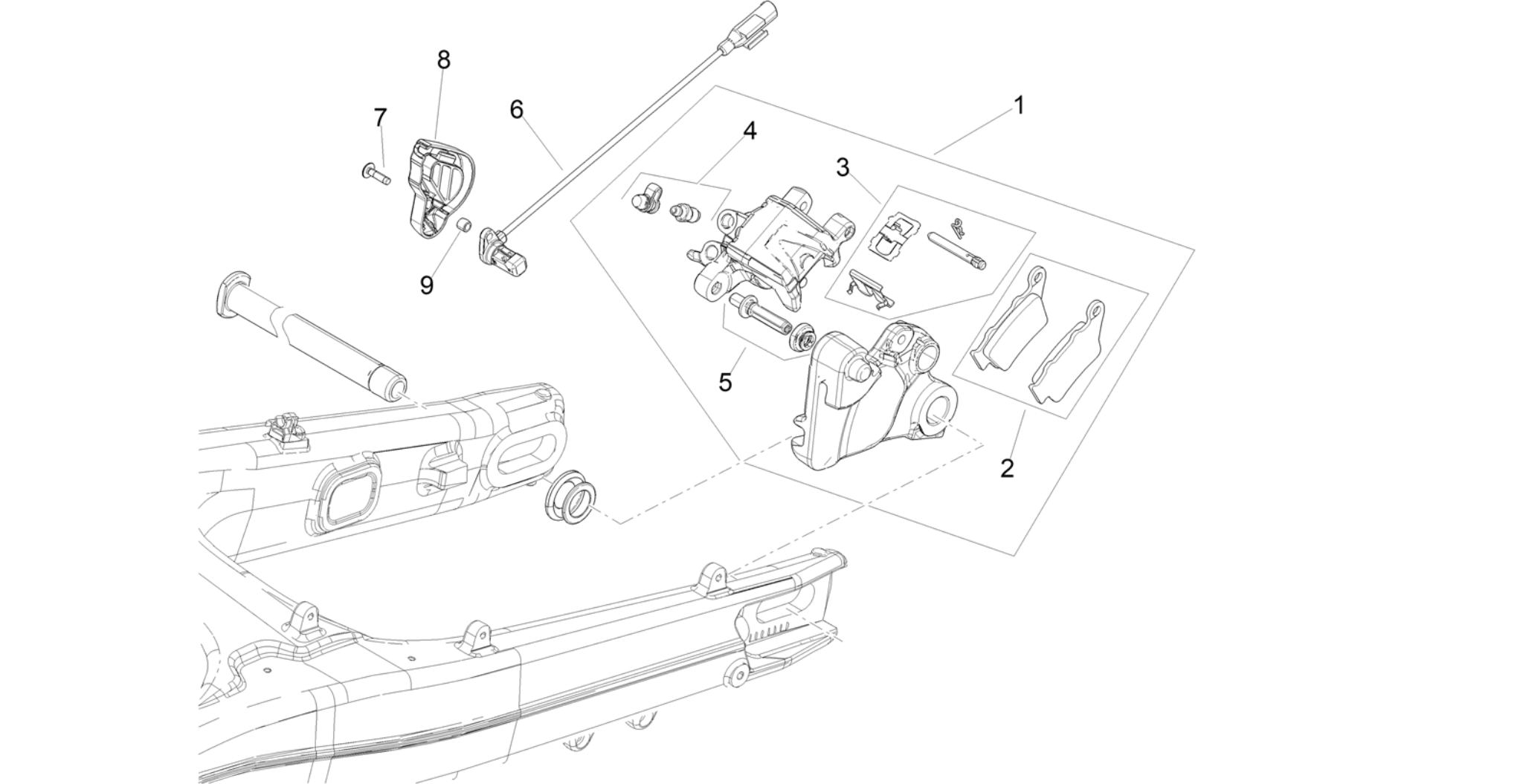 Rear brake caliper