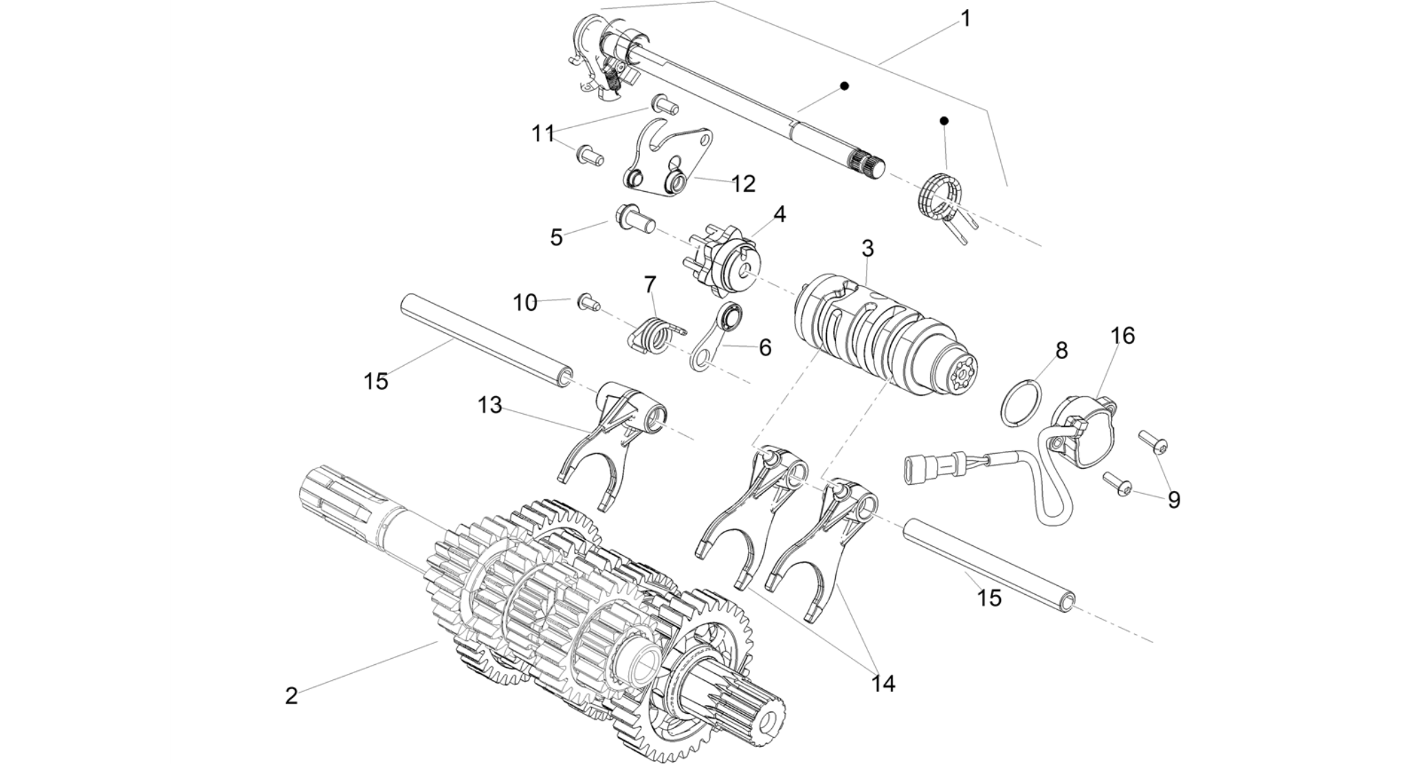 Gear box / Selector / Shift cam