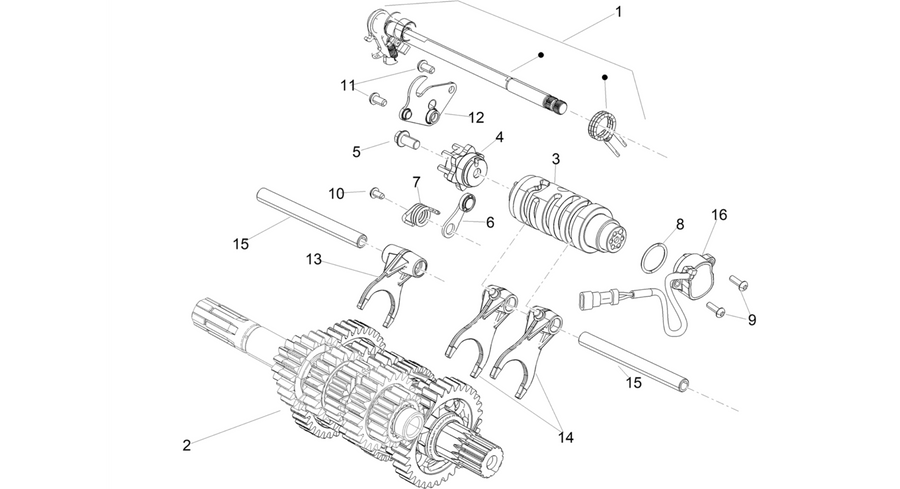 Gear box / Selector / Shift cam