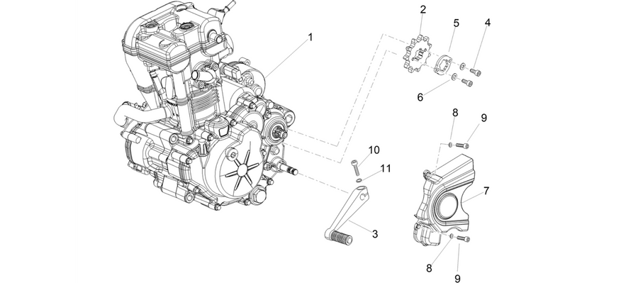 Engine-Completing part-Lever