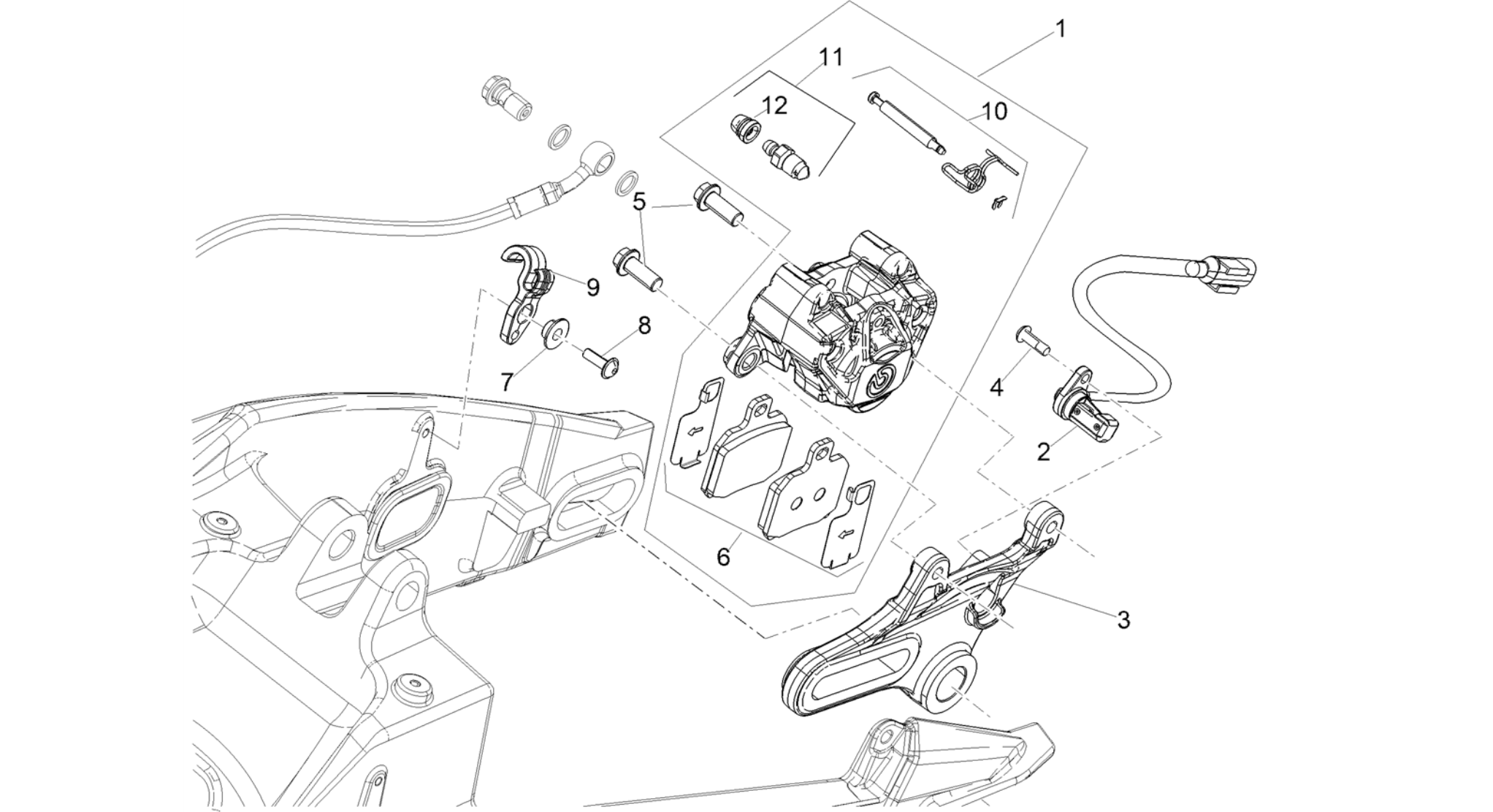 Rear brake caliper
