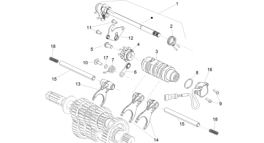 Gear box / Selector / Shift cam