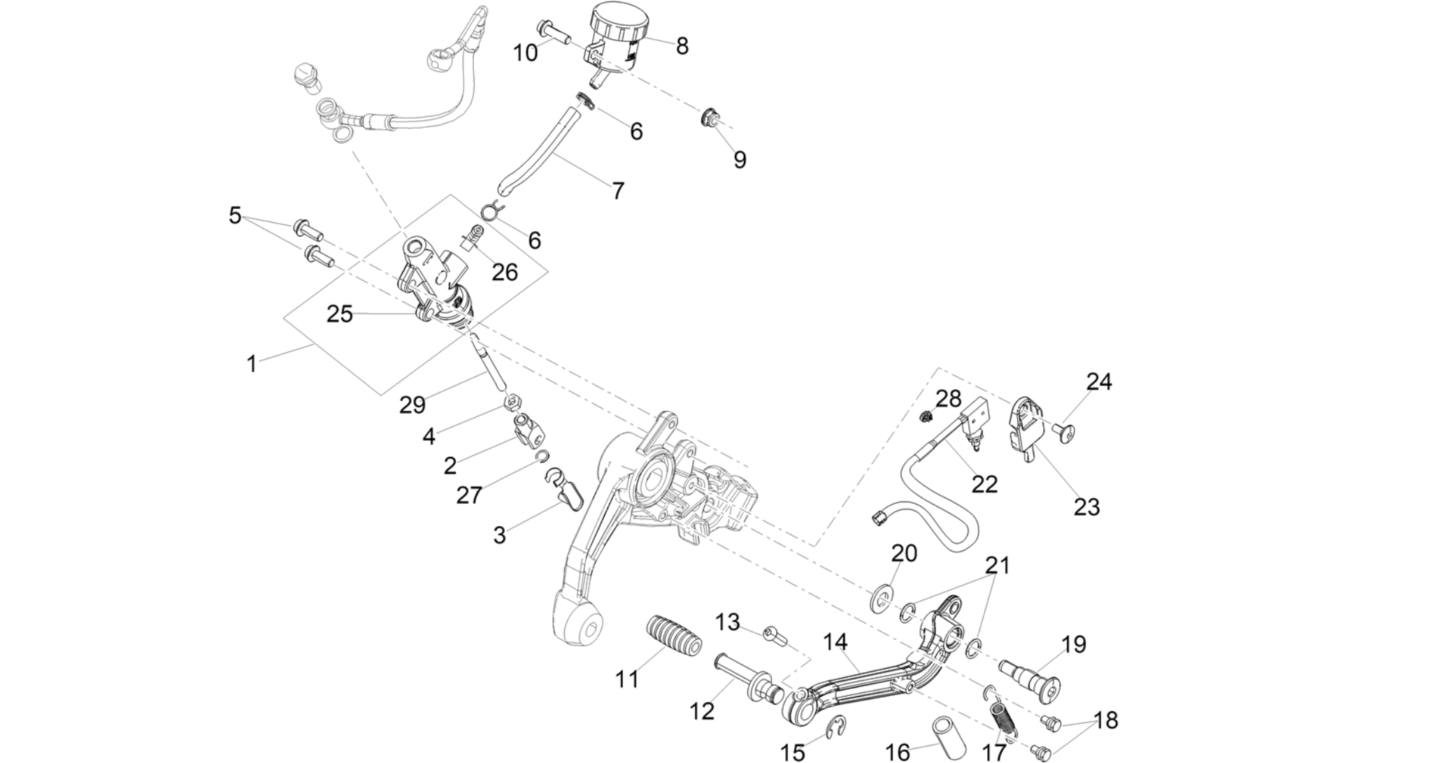 Rear master cylinder
