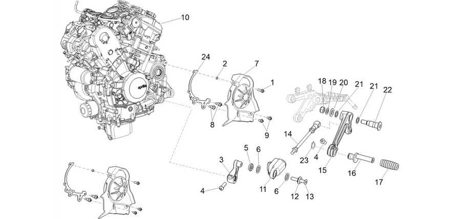 Engine-Completing part-Lever