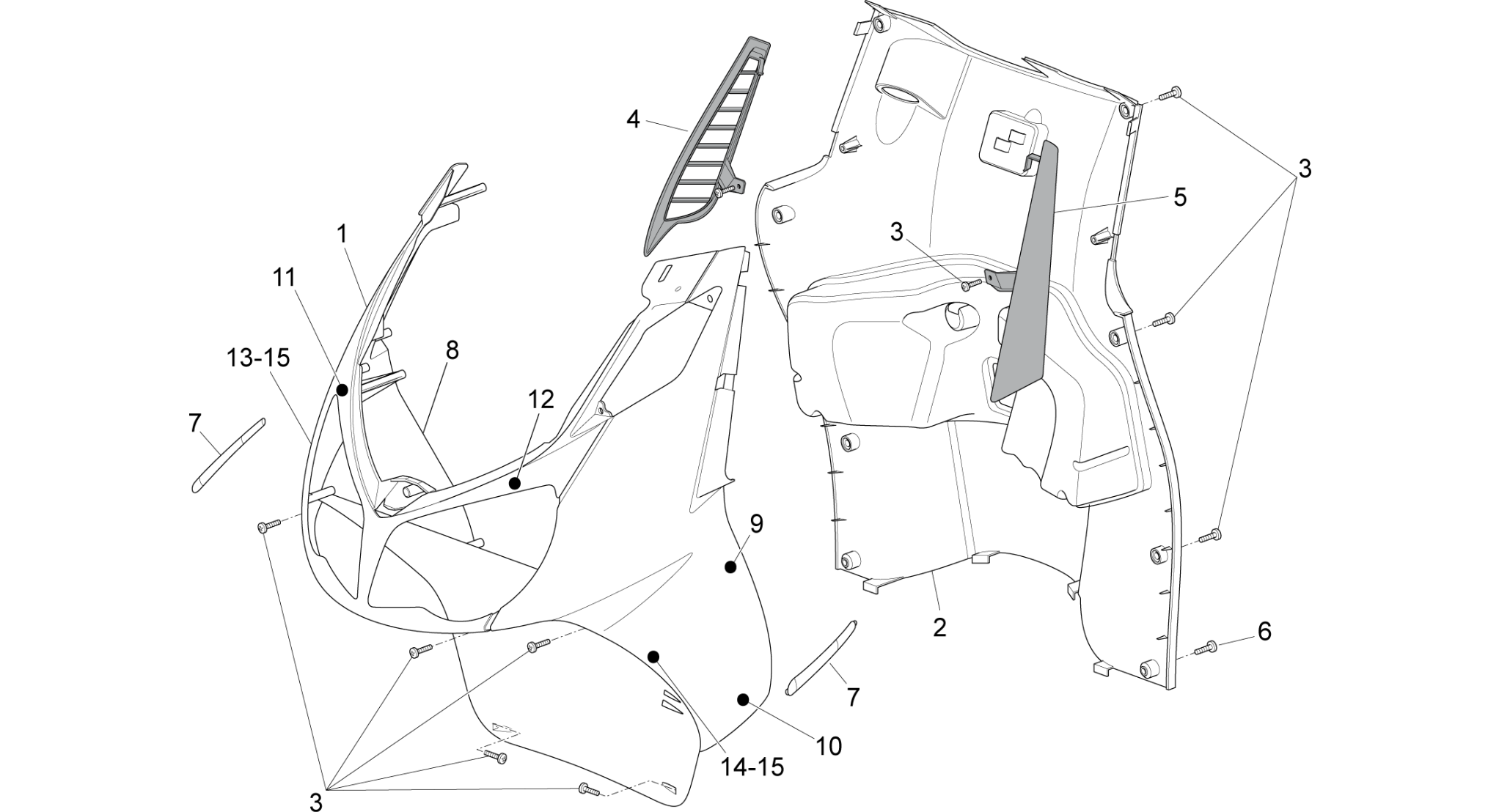 Front body - Internal shield