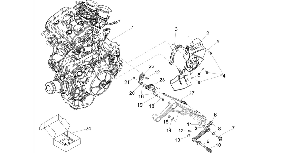 Engine-Completing part-Lever