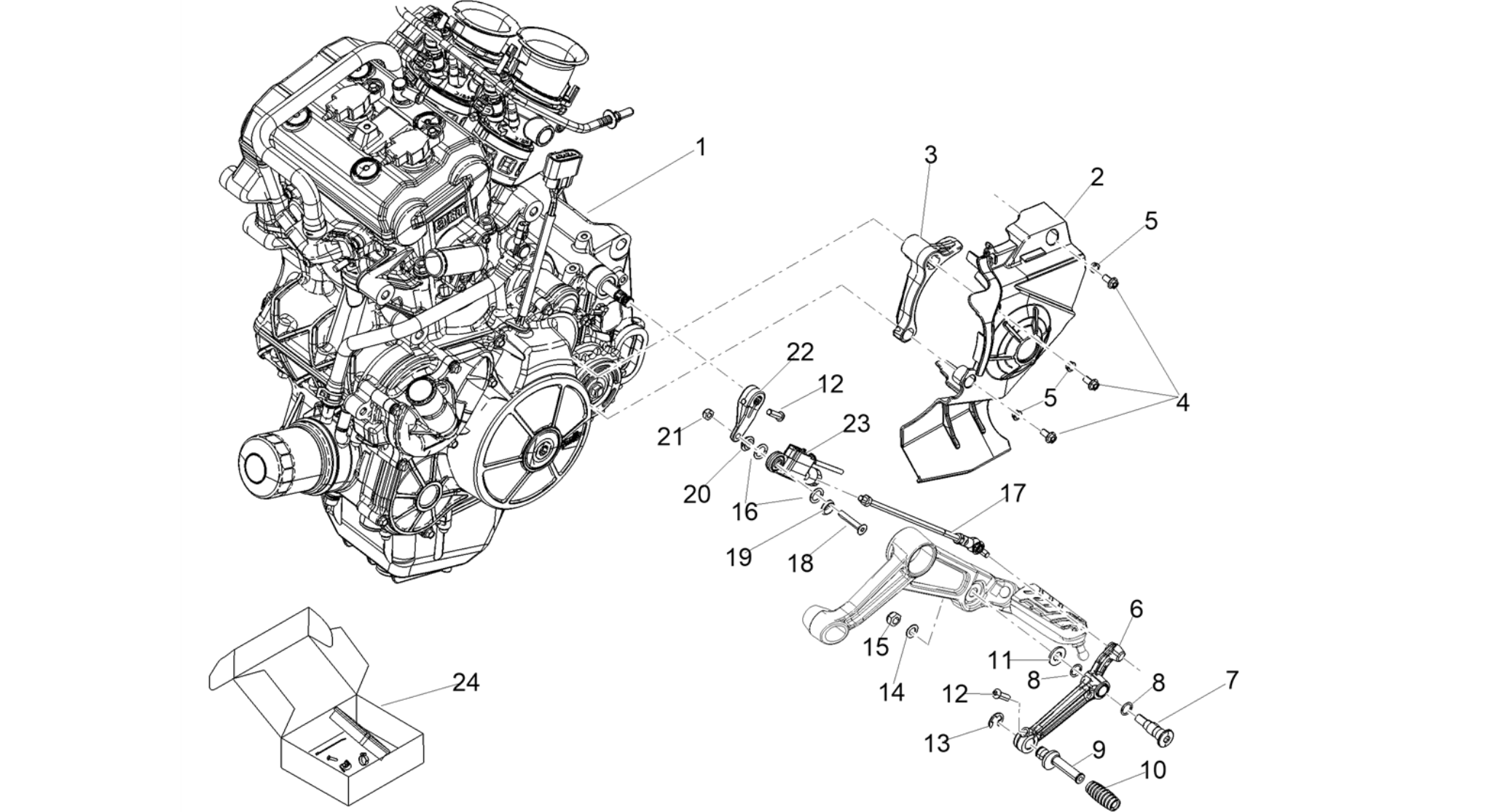 Engine-Completing part-Lever