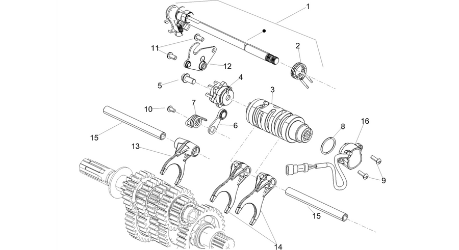 Gear box / Selector / Shift cam