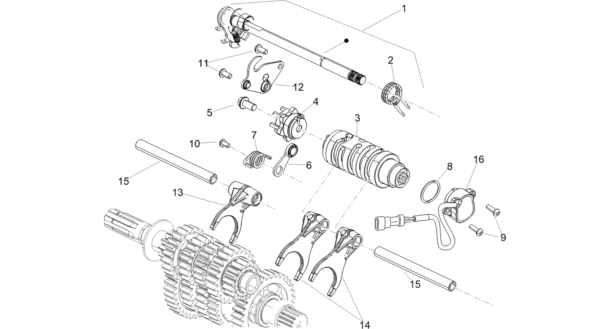 Gear box / Selector / Shift cam