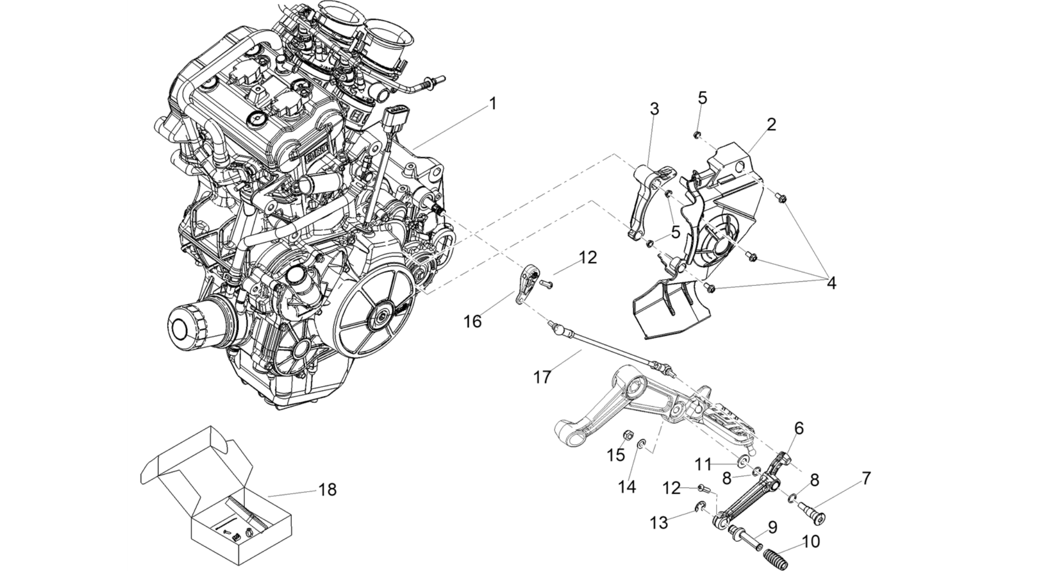 Engine-Completing part-Lever