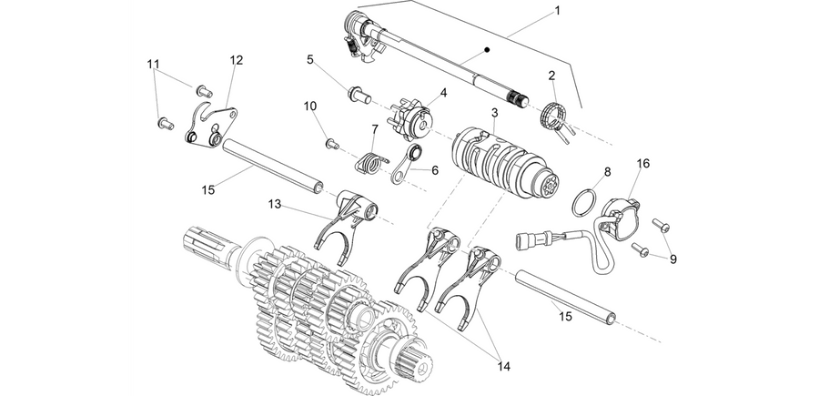 Gear box / Selector / Shift cam