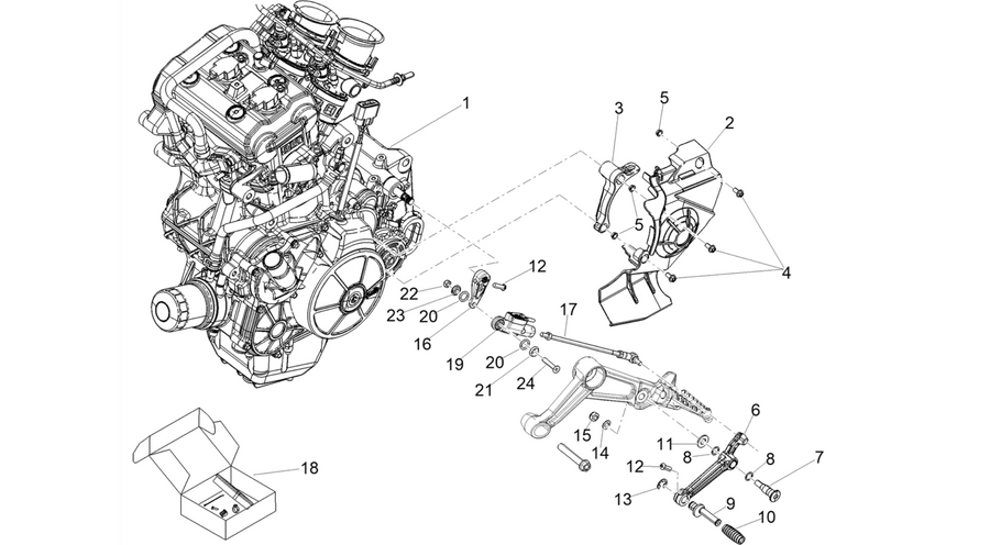 Engine-Completing part-Lever