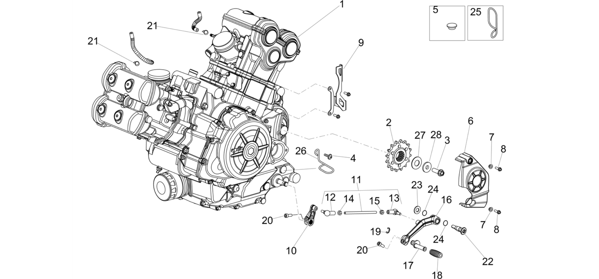Engine-Completing part-Lever