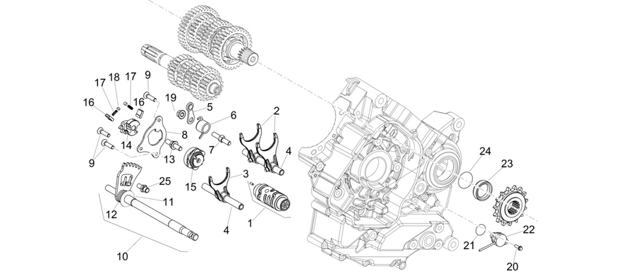Gear box / Selector / Shift cam