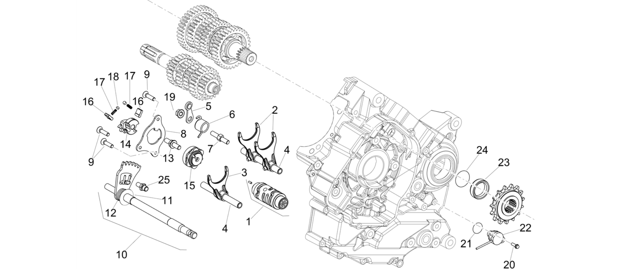 Gear box / Selector / Shift cam
