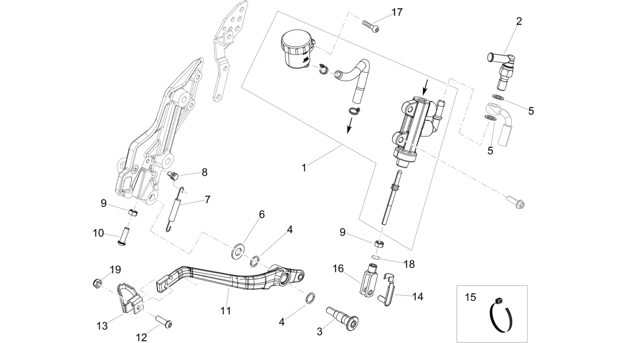 Rear master cylinder