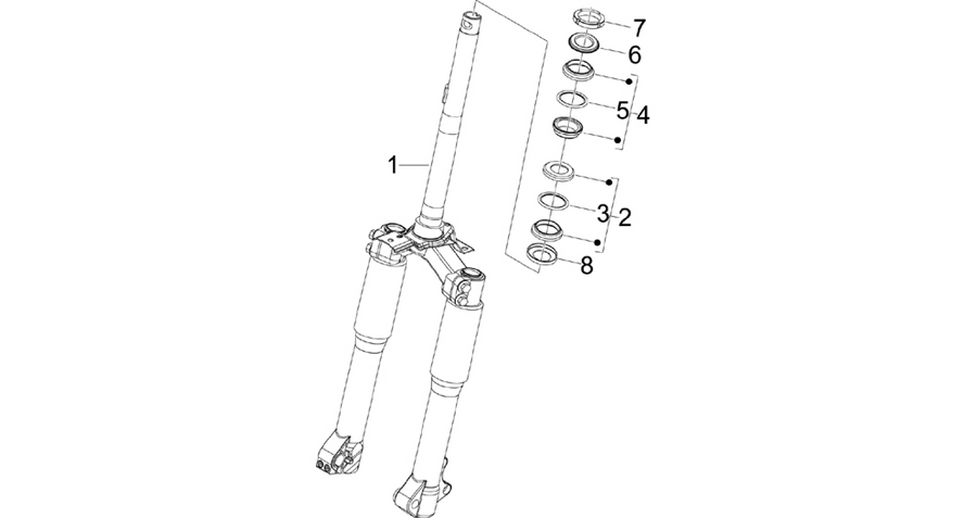 Fork/steering tube - Steering bearing unit