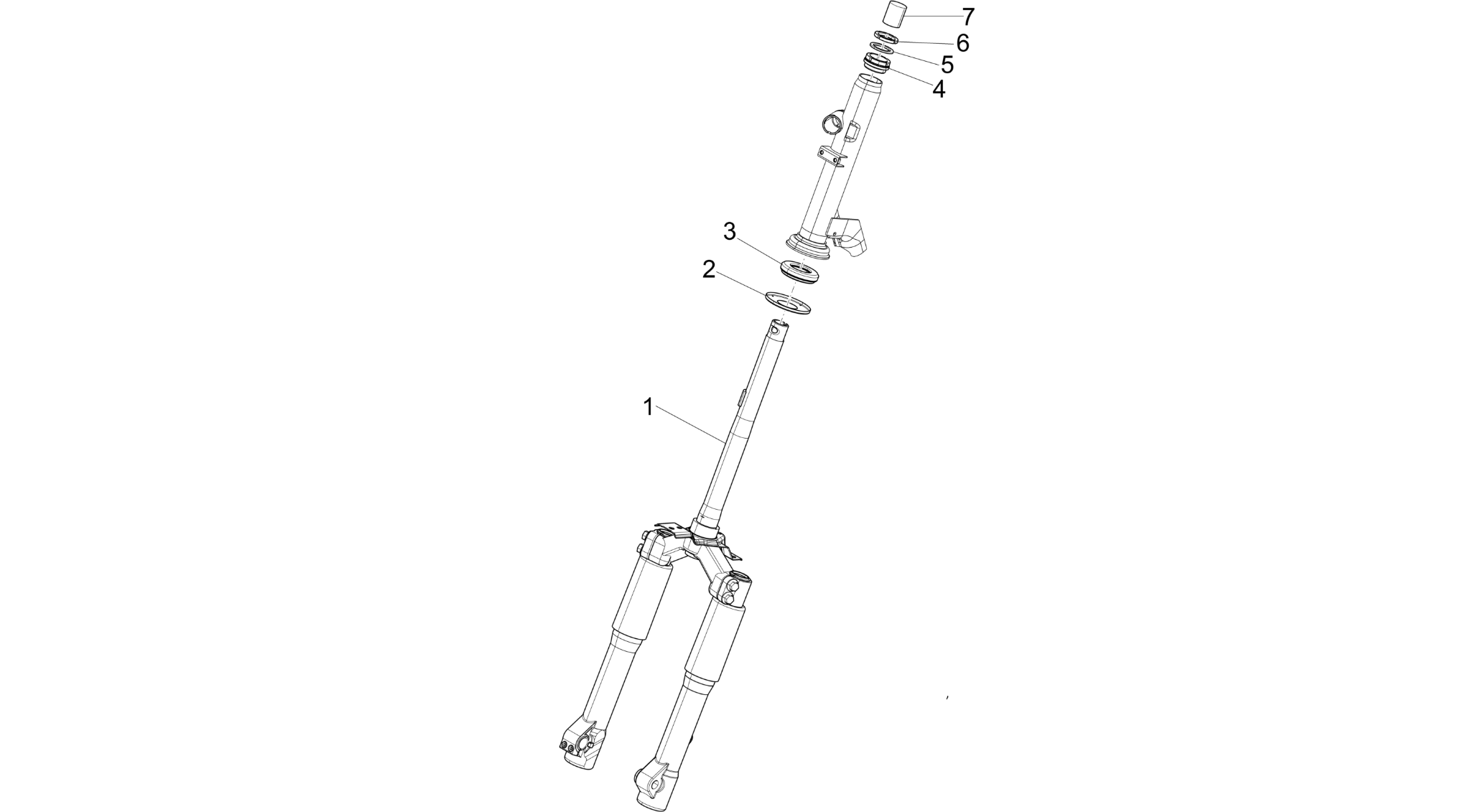 Fork/steering tube - Steering bearing unit