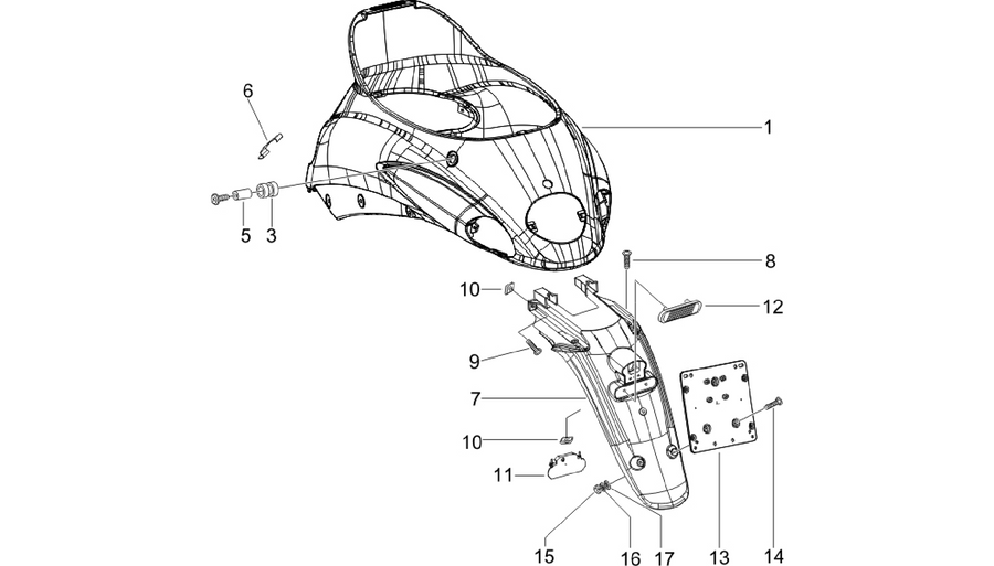 Rear cover - Splash guard