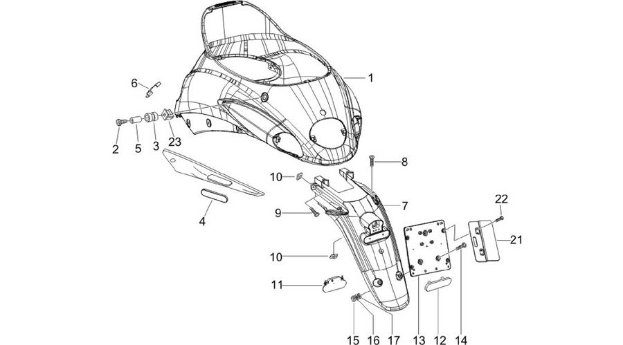 Rear cover - Splash guard