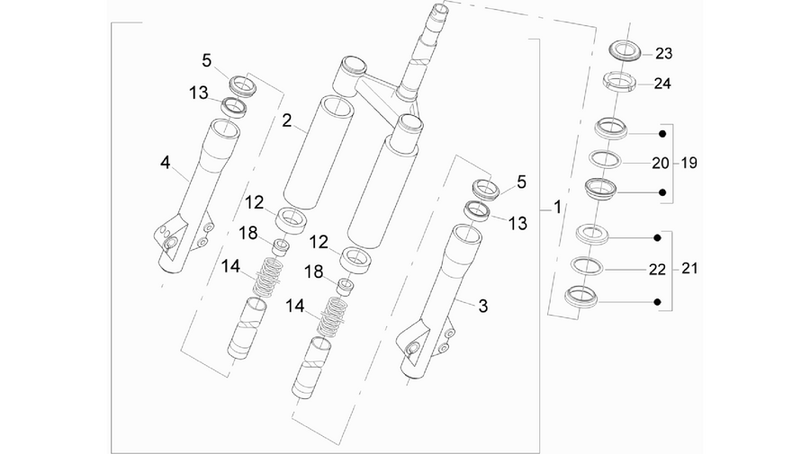 Fork/steering tube - Steering bearing unit