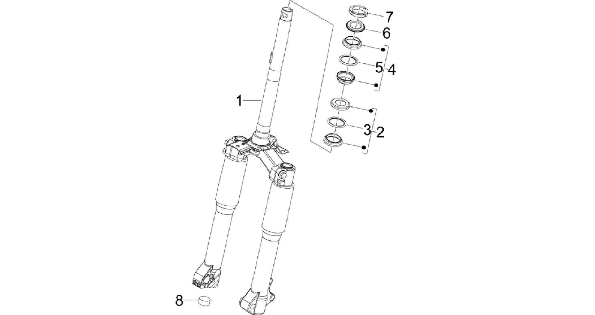 Fork/steering tube - Steering bearing unit