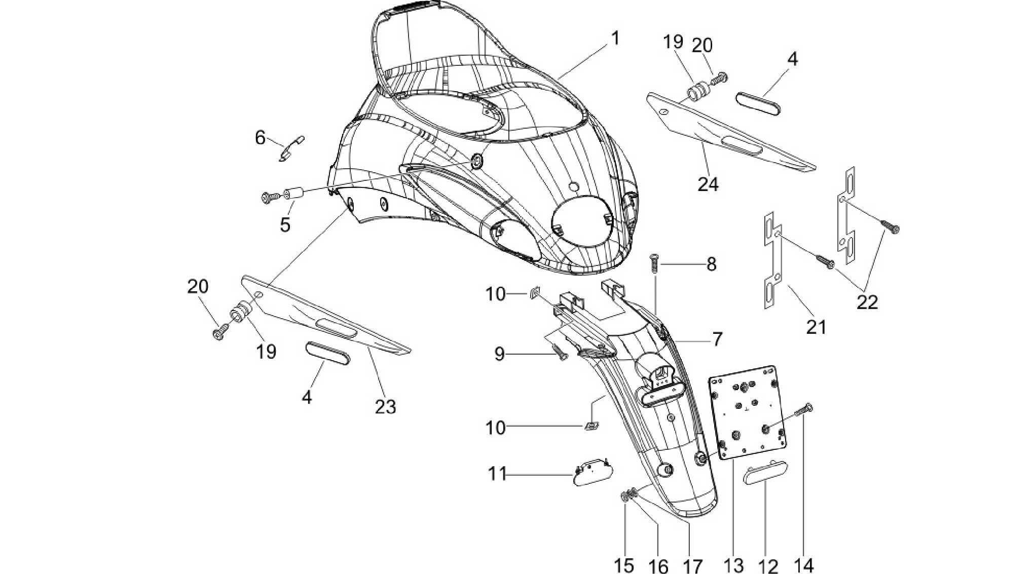 Rear cover - Splash guard