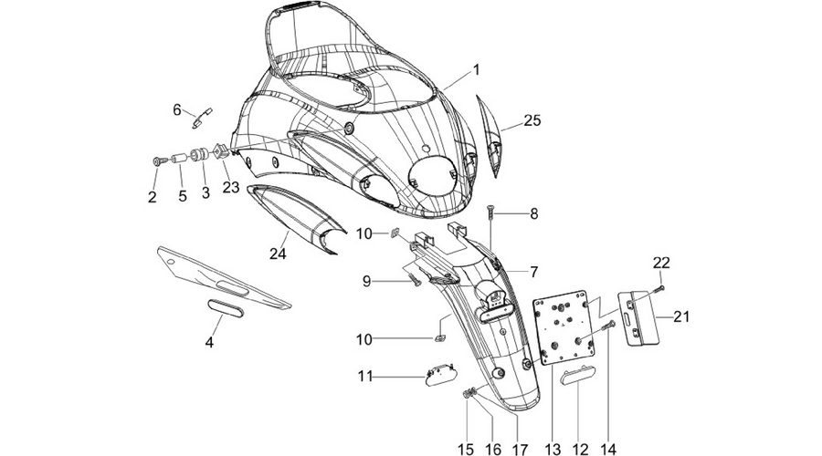 Rear cover - Splash guard