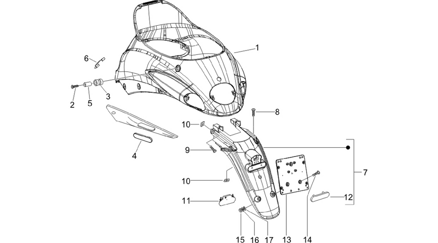 Rear cover - Splash guard