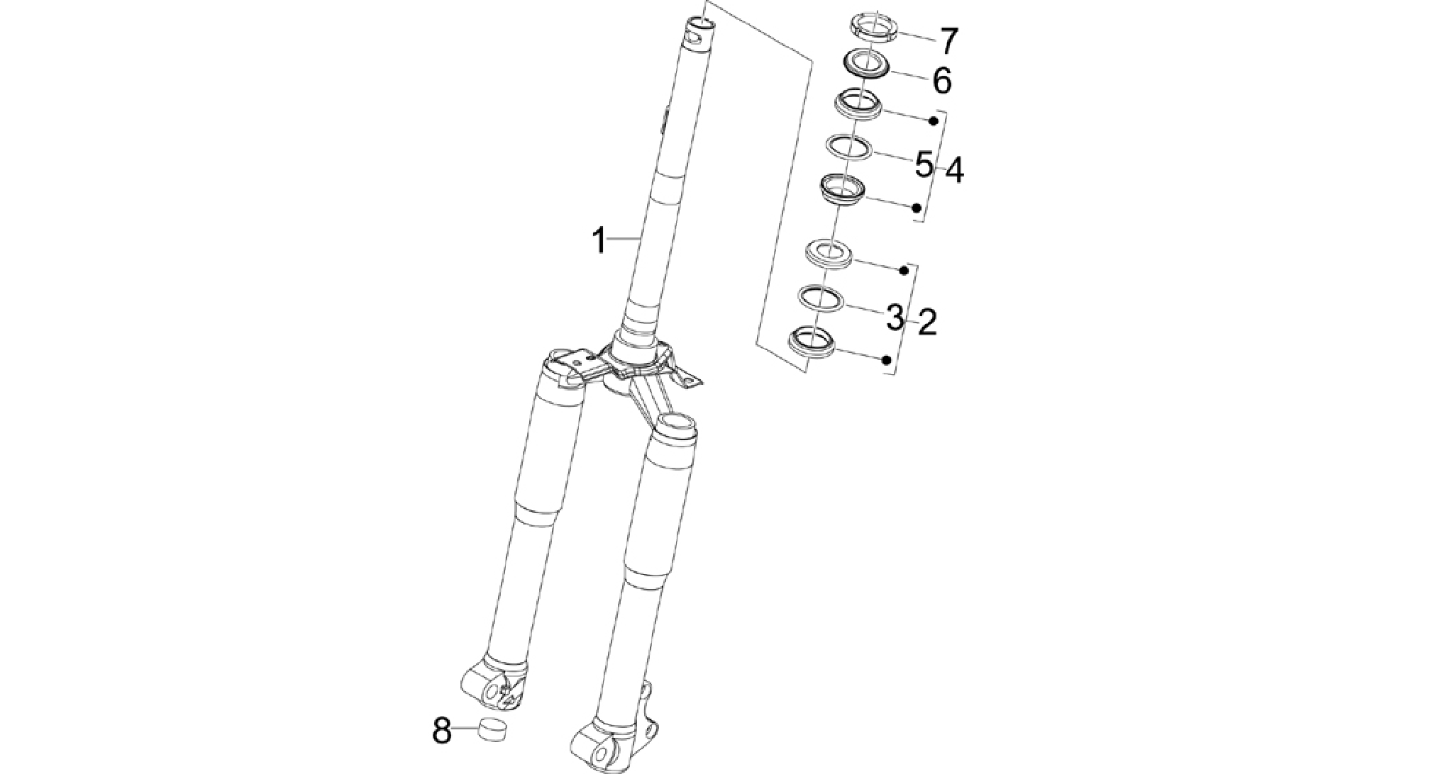 Fork/steering tube - Steering bearing unit