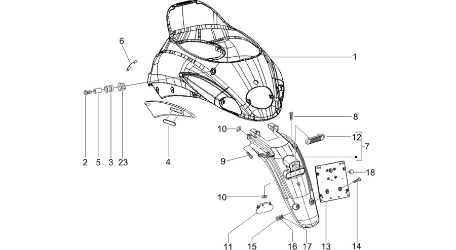 Rear cover - Splash guard