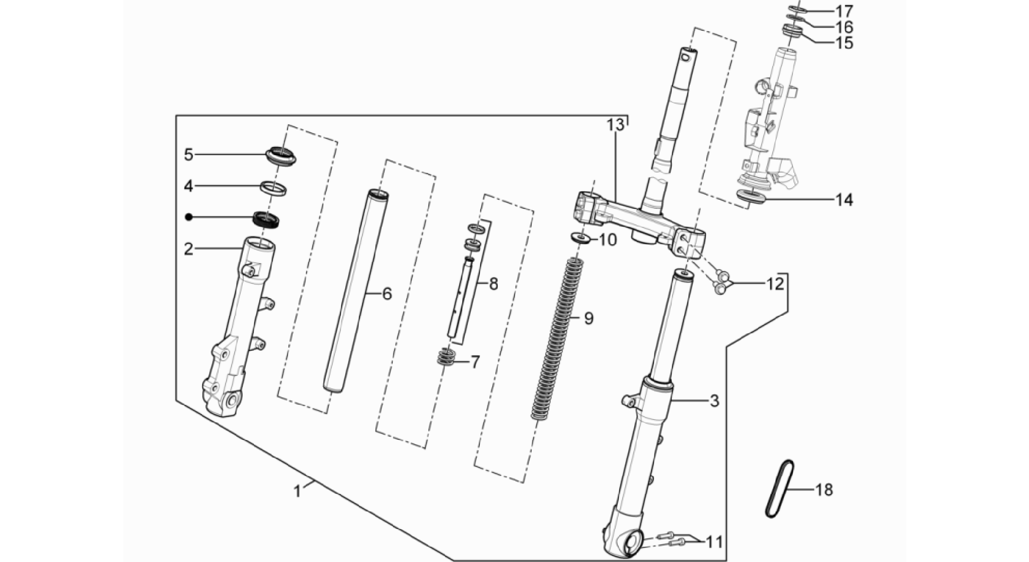 Fork/steering tube - Steering bearing unit