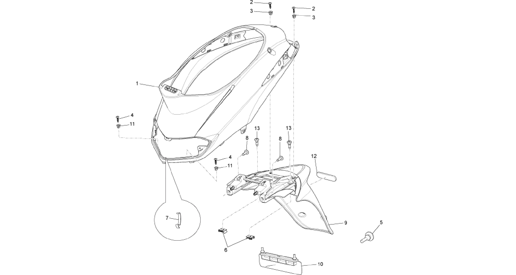 Rear cover - Splash guard