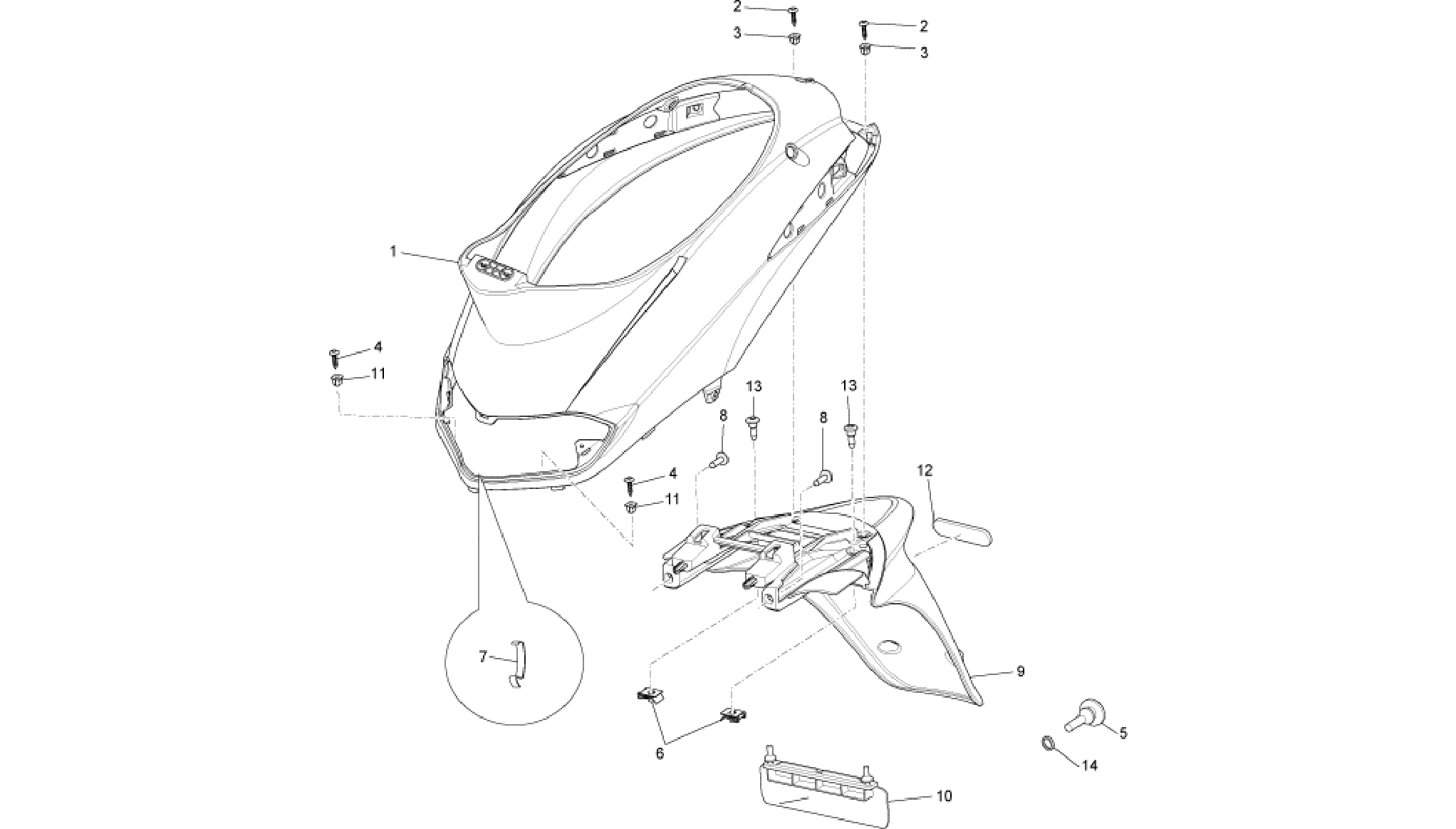 Rear cover - Splash guard