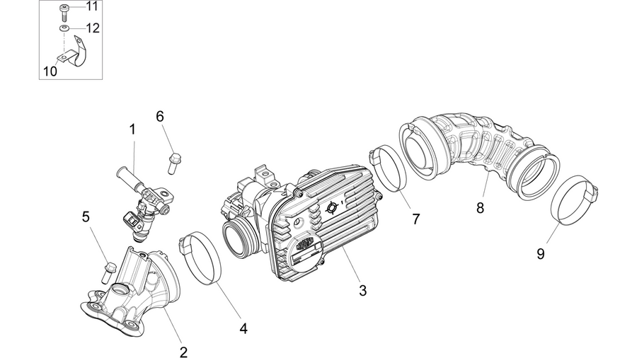 Throttle body - Injector - Induction joint