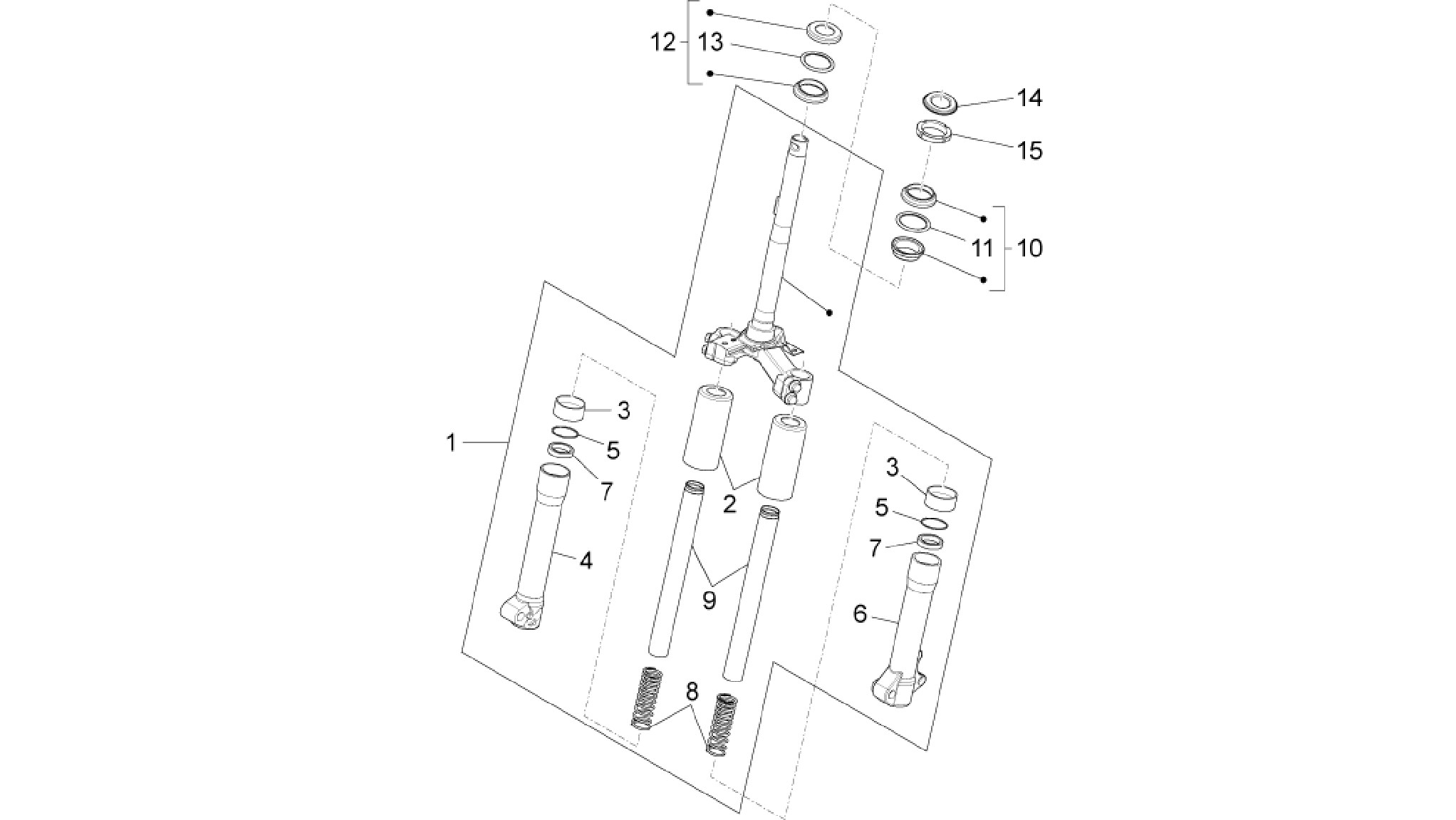 Fork/steering tube - Steering bearing unit