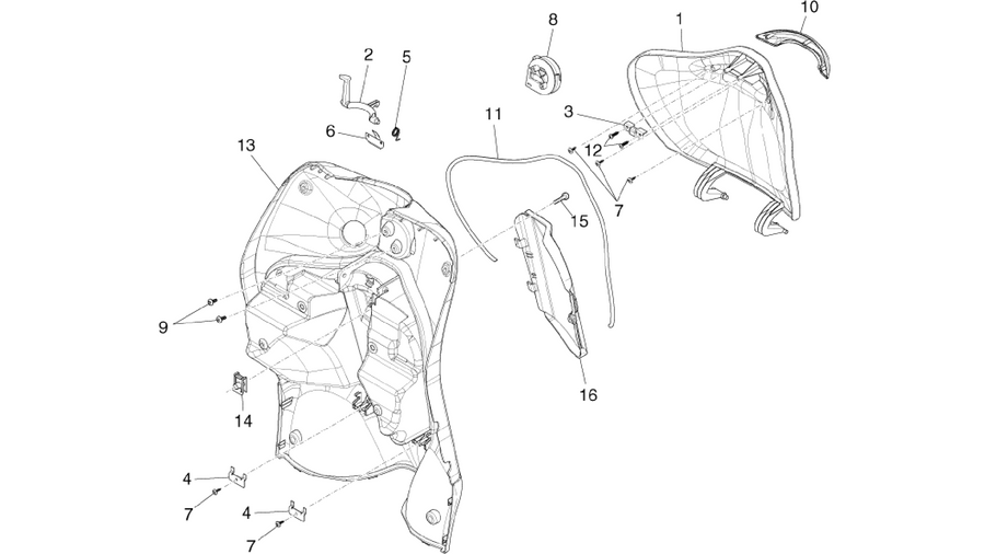 Front glove-box - Knee-guard panel